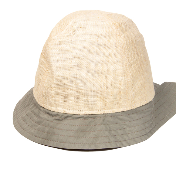 BRUNELLO CUCINELLI ANTIQUE WHITE & KHAKI PANAMA HATWOMENS SIZE XS
